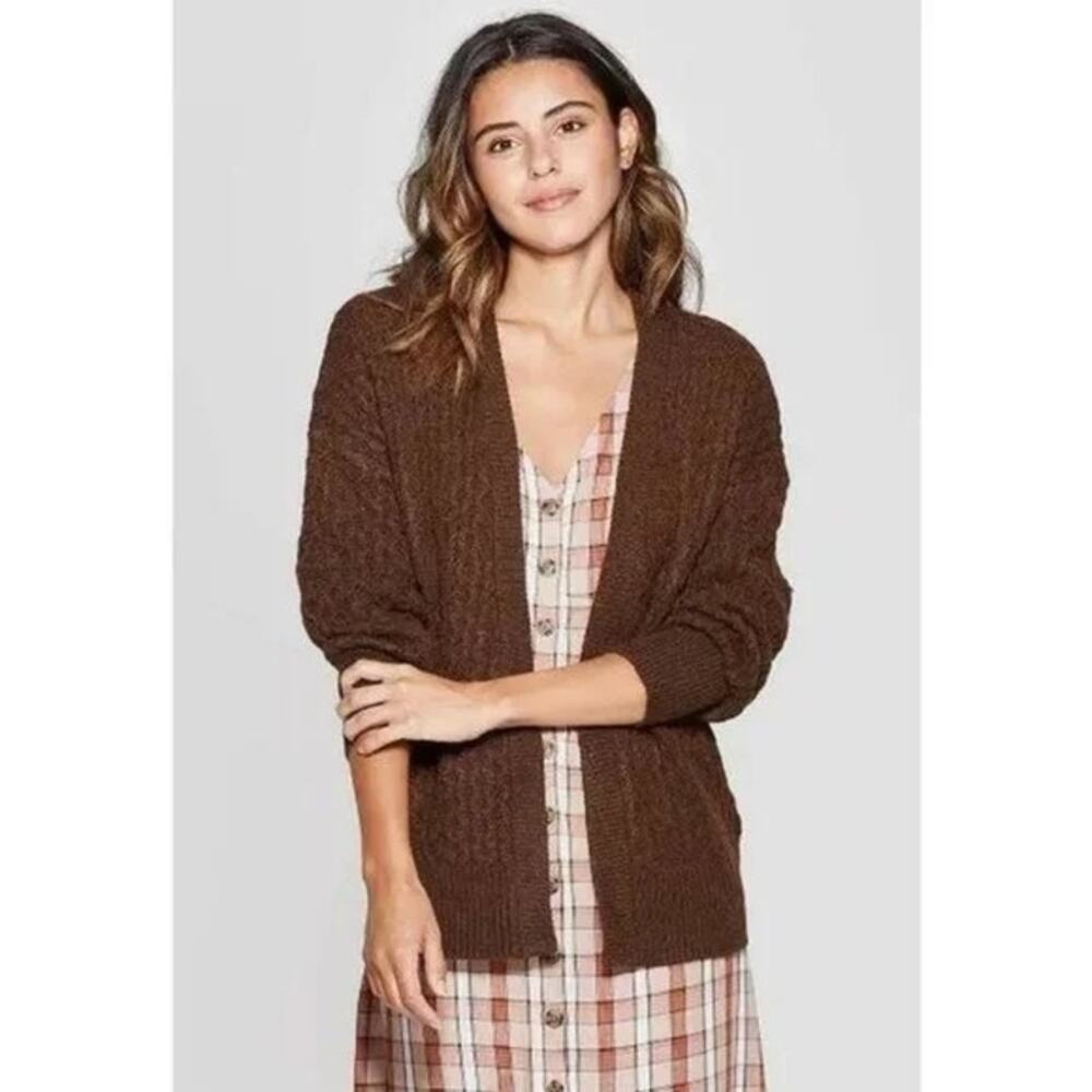 Universal Thread Honeycomb Brown Cardigan M